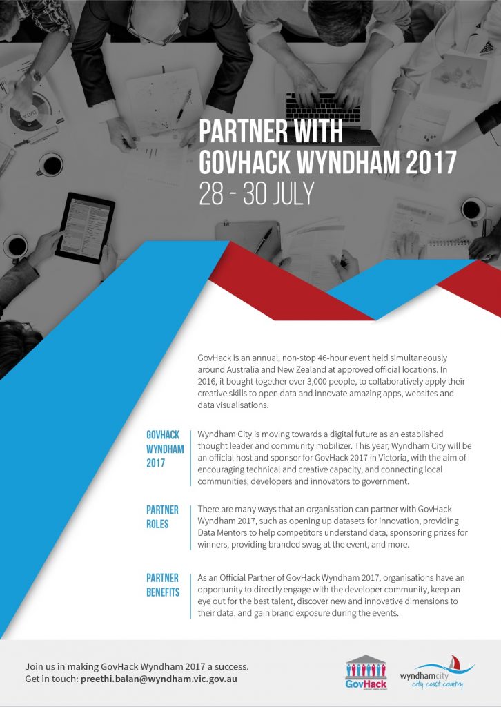 GovHack Wyndham 2017 branding design corporate flyer